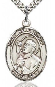 St. Rene Goupil Medal, Sterling Silver, Large [BL3228]
