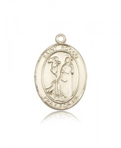 St. Rocco Medal, 14 Karat Gold, Large [BL3267]