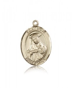 St. Rose of Lima Medal, 14 Karat Gold, Large [BL3303]