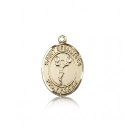 St. Sebastian Cheerleading Medal, 14 Karat Gold, Medium [BL3387]