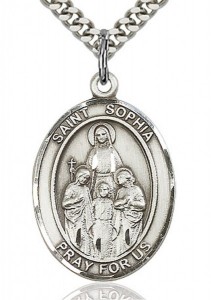 St. Sophia Medal, Sterling Silver, Large [BL3684]
