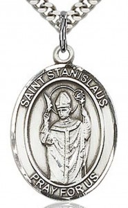 St. Stanislaus Medal, Sterling Silver, Large [BL3694]