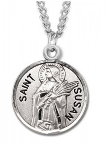 Women's St. Susan Necklace Round Sterling Silver with Chain Options [HMR1247]