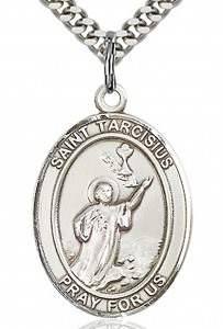 St. Tarcisius Medal, Sterling Silver, Large [BL3730]
