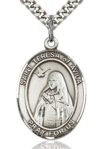 St. Teresa of Avila Medal, Sterling Silver, Large [BL3739]