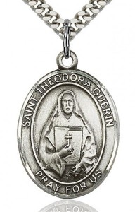 St. Theodore Guerin Medal, Sterling Silver, Large [BL3748]