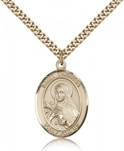 St. Theresa Medal, Gold Filled, Large [BL3754]