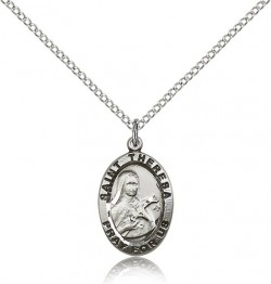 St. Theresa Medal, Sterling Silver [BL5625]