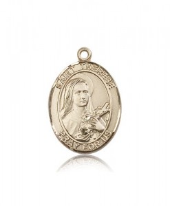 St. Therese of Lisieux Medal, 14 Karat Gold, Large [BL3760]