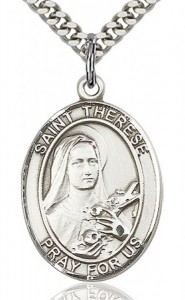 St. Therese of Lisieux Medal, Sterling Silver, Large [BL3766]