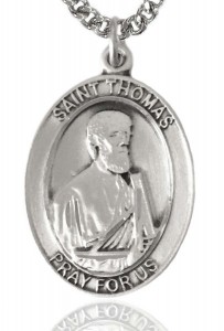 St. Thomas the Apostle Medal, Sterling Silver, Large [BL3811]