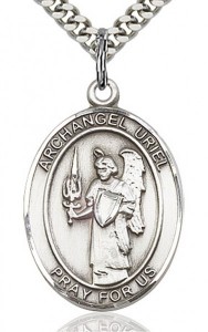 St. Uriel Medal, Sterling Silver, Large [BL3829]