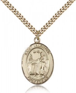 St. Valentine of Rome Medal, Gold Filled, Large [BL3844]