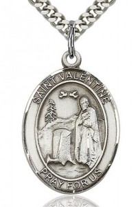 St. Valentine of Rome Medal, Sterling Silver, Large [BL3847]