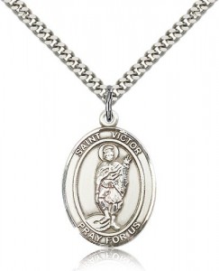 St. Victor of Marseilles Medal, Sterling Silver, Large [BL3865]