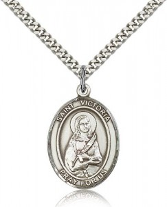 St. Victoria Medal, Sterling Silver, Large [BL3874]