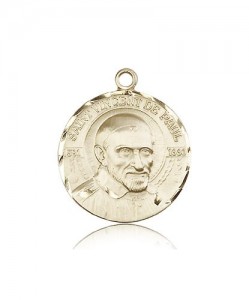 St. Vincent De Paul Medal, 14 Karat Gold [BL4946]
