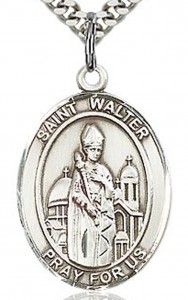 St. Walter of Pontnoise Medal, Sterling Silver, Large [BL3919]