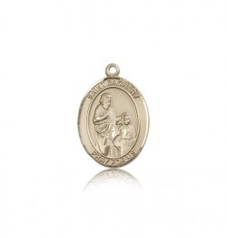 St. Zachary Medal, 14 Karat Gold, Medium [BL3950]