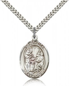 St. Zita Medal, Sterling Silver, Large [BL3964]