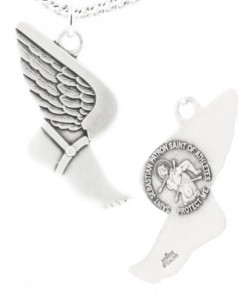 Winged Foot Track Necklace with Necklace Sebastian Back in Sterling Silver [HMS1106]