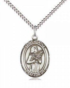 Women's Pewter Oval St. Agatha Medal [BLPW409]