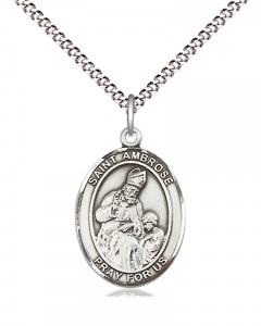 Women's Pewter Oval St. Ambrose Medal [BLPW567]