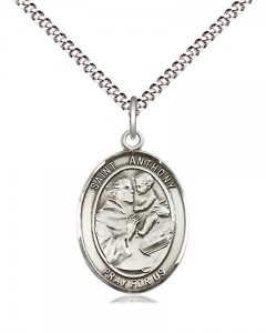 Women's Pewter Oval St. Anthony of Padua Medal [BLPW410]