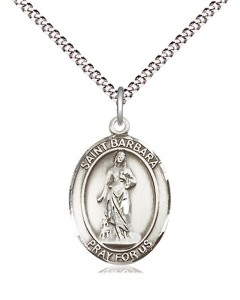 Women's Pewter Oval St. Barbara Medal [BLPW412]