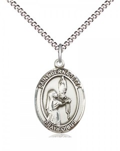 Women's Pewter Oval St. Bernadette Medal [BLPW423]