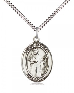 Women's Pewter Oval St. Brendan the Navigator Medal [BLPW424]