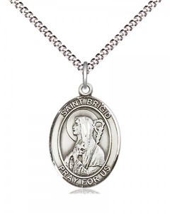 Women's Pewter Oval St. Brigid of Ireland Medal [BLPW554]