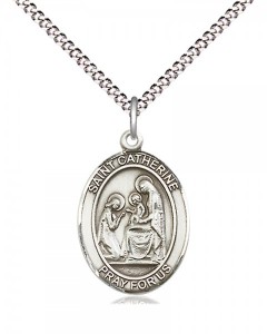 Women's Pewter Oval St. Catherine of Siena Medal [BLPW420]