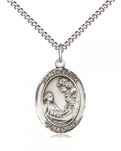 Women's Pewter Oval St. Cecilia Medal [BLPW422]