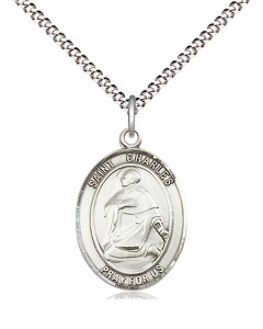 Women's Pewter Oval St. Charles Borromeo Medal [BLPW427]