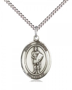 Women's Pewter Oval St. Florian Medal [BLPW448]