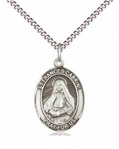 Women's Pewter Oval St. Frances Cabrini Medal [BLPW417]