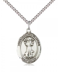 Women's Pewter Oval St. Francis of Assisi Medal [BLPW450]