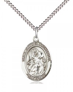Women's Pewter Oval St. Gabriel the Archangel Medal [BLPW453]