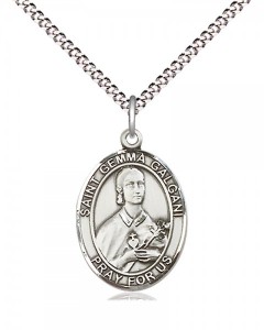 Women's Pewter Oval St. Gemma Galgani Medal [BLPW560]