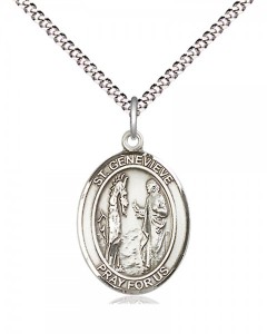 Women's Pewter Oval St. Genevieve Medal [BLPW461]