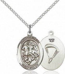 Women's Pewter Oval St. George Paratrooper Medal [BLPW460]