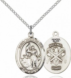 Women's Pewter Oval St. Joan of Arc National Guard Medal [BLPW474]