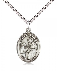 Women's Pewter Oval St. John of God Medal [BLPW539]