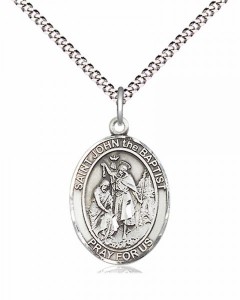 Women's Pewter Oval St. John the Baptist Medal [BLPW475]