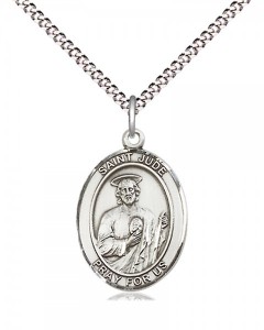 Women's Pewter Oval St. Jude Thaddeus Medal [BLPW481]