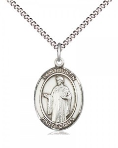 Women's Pewter Oval St. Justin Medal [BLPW471]