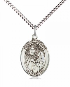 Women's Pewter Oval St. Margaret Mary Alacoque Medal [BLPW493]