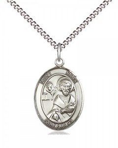 Women's Pewter Oval St. Mark the Evangelist Medal [BLPW491]