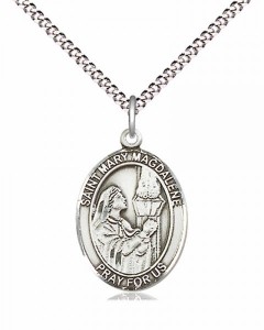 Women's Pewter Oval St. Mary Magdalene Medal [BLPW492]